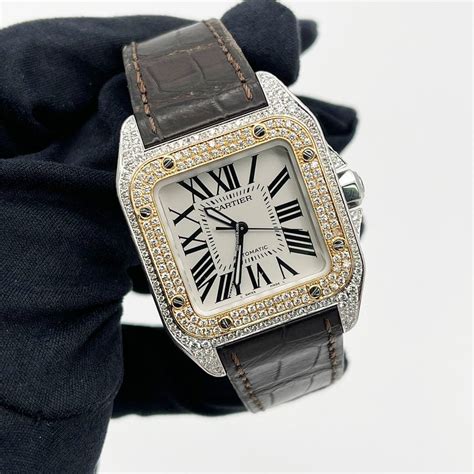 cartier santos diamond bezel